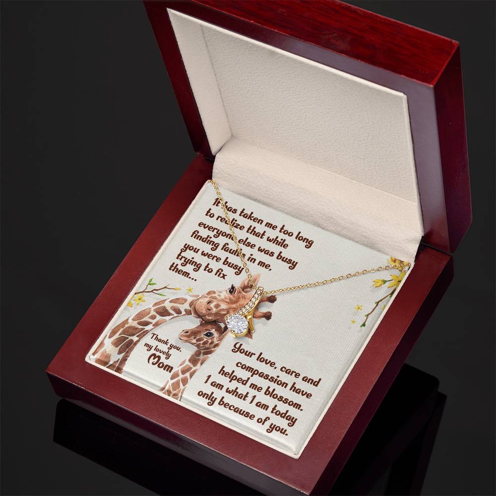 Alluring Beauty Necklace With Message Card : Gifts For Mom - It Has Taken Me Too Long To Realize - For Mother's Day, Birthday