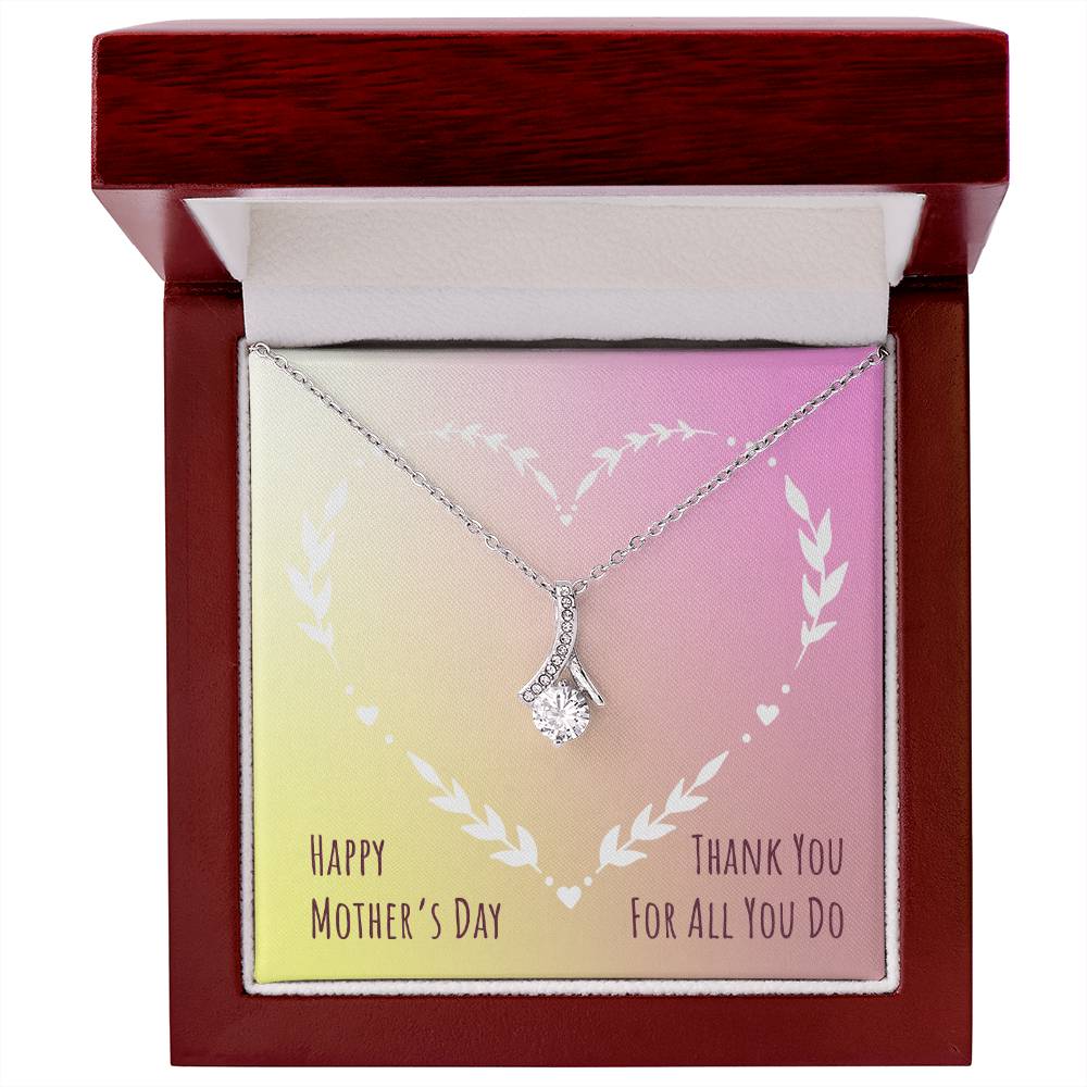 Alluring Beauty Necklace With Message Card : Gifts For Mom - Thank You For All You Do - For Mother's Day