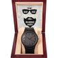 Wooden Watch with Message Card : Gifts for Husband -To My Badass Bearded Hubby - For Anniversary, Birthday