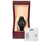 Black Chronograph Watch with Message Card : Gifts for Husband - Our Home Ain't no Castle Our Life Ain't no - For Anniversary, Birthday