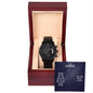 Black Chronograph Watch with Message Card : Gifts for Husband - Our Home Ain't no Castle Our Life Ain't no Fairy Tale - For Anniversary, Birthday