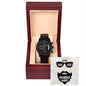 Black Chronograph Watch with Message Card : Gifts for Husband -To My Badass Bearded Hubby - For Anniversary, Birthday