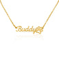 Custom Name Necklace + Paw Print