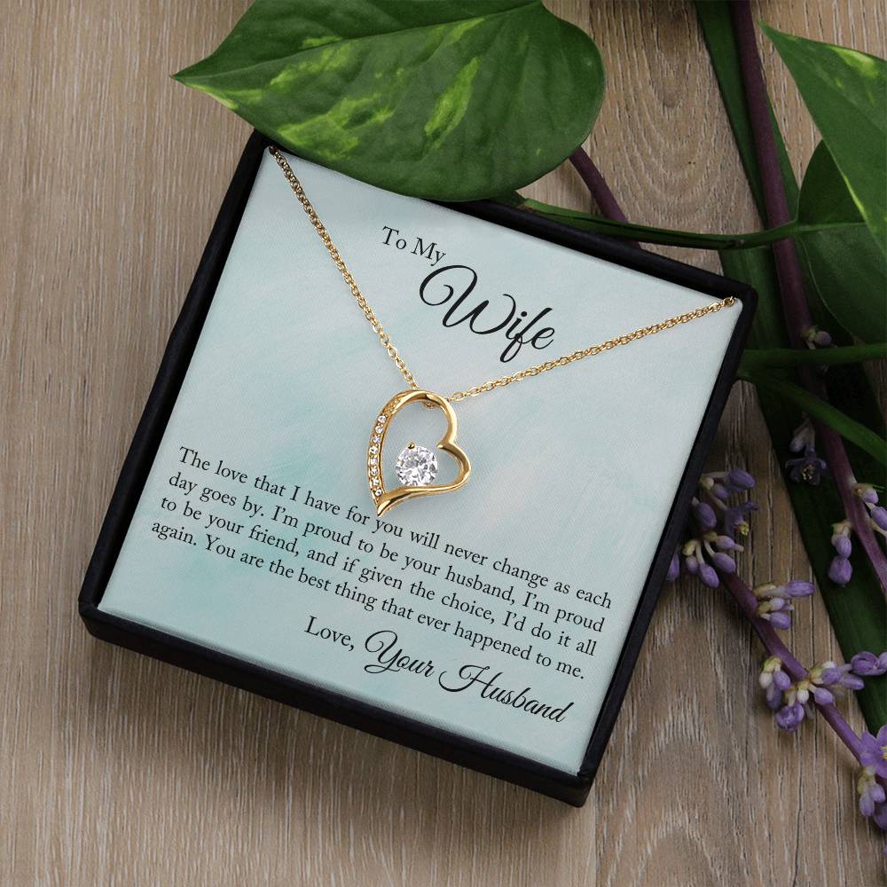 Forever Love Necklace with Message Card : Gifts for Wife - To My Wife the Love that I Have for You Will Never - For Anniversary, Birthday