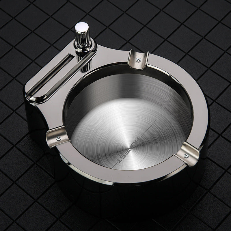 Multifunctional Metal Ashtray with Permanent Match Lighter