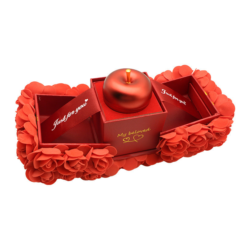 Eternal Rose & Crystal Pendant Necklace Jewelry Box Set - Valentine's Day Gift