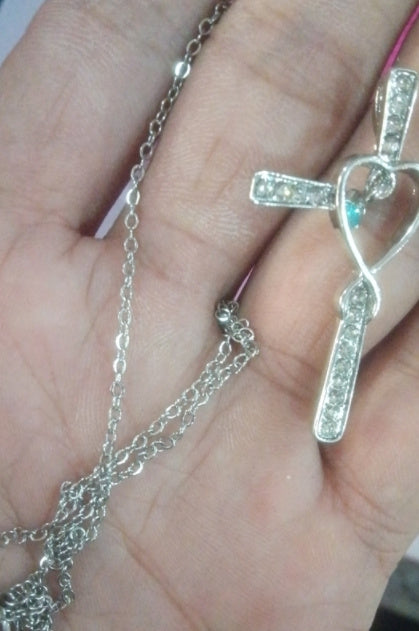 Infinity Love Christian Cross Birthstone Pendant Necklace