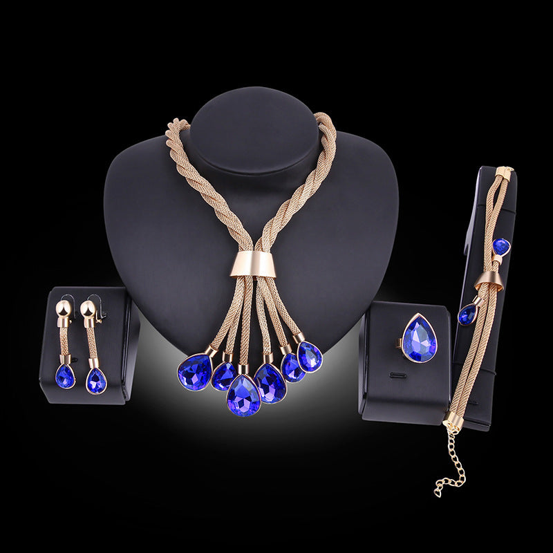 Exquisite Four-Piece Gilded Jewelry Set