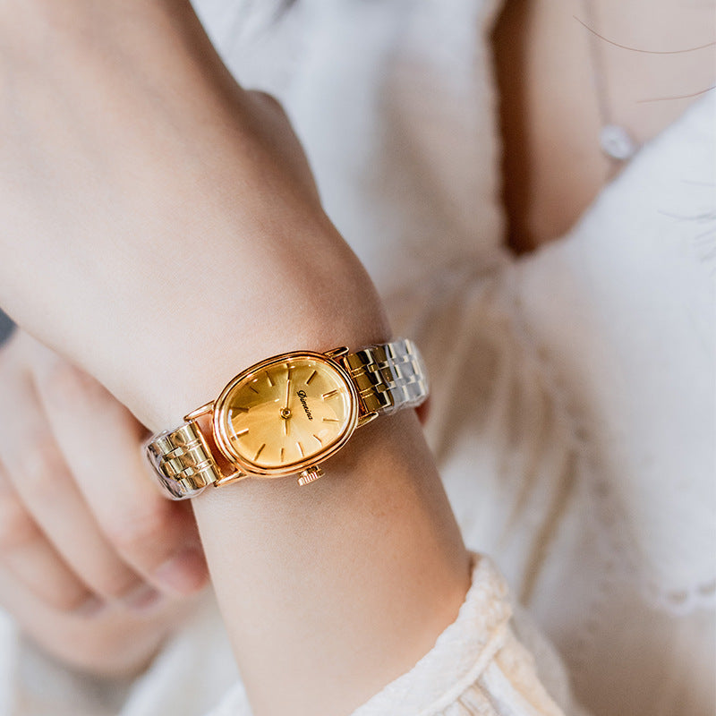 Opulent Oval Steel Watch