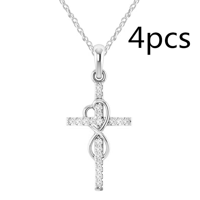 14K Gold Plated Cubic Zirconia Cross Necklace