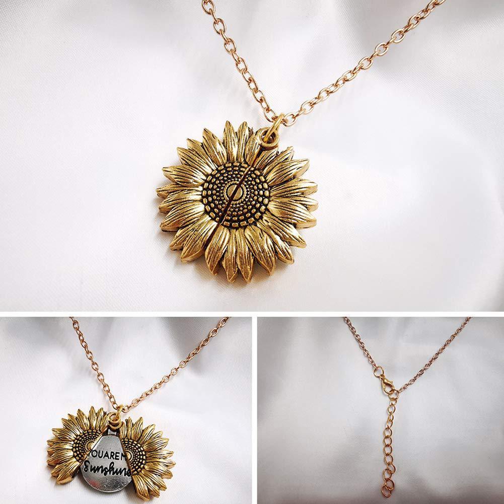 "You Are My Sunshine" Sunflower Necklace