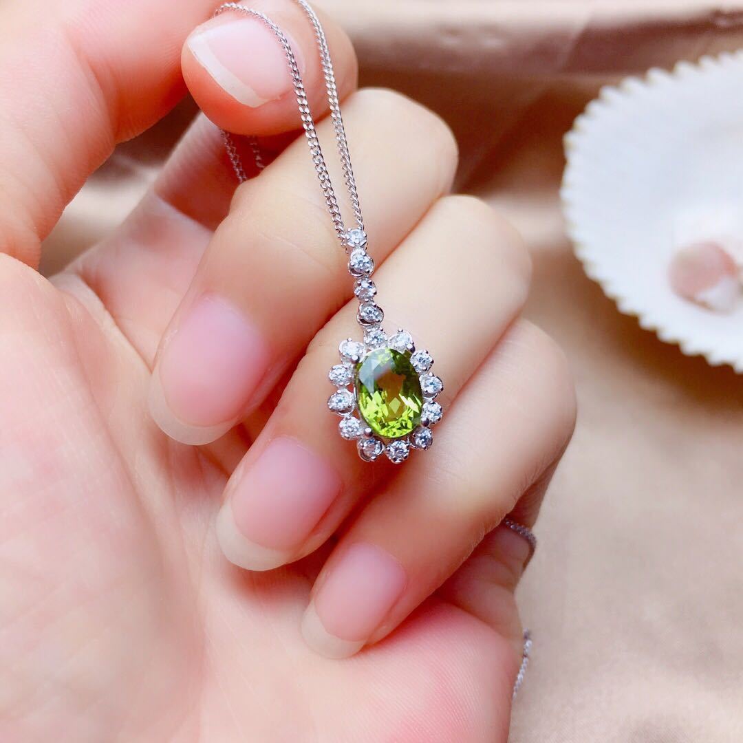 Transparent Peridot Sterling Silver Jewelry Set