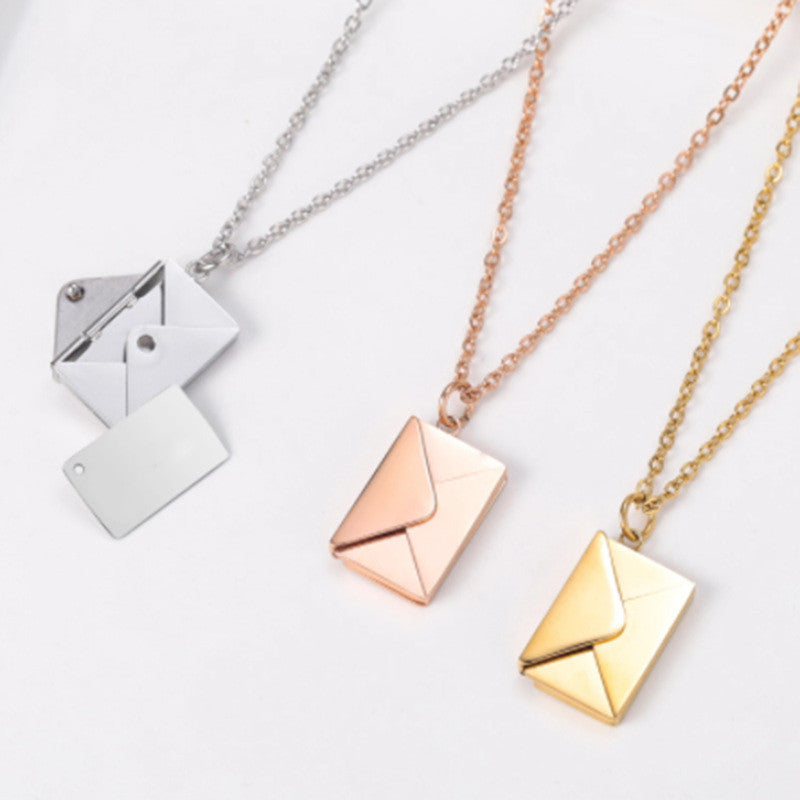 Fashion Envelope Letter Pendant Necklace