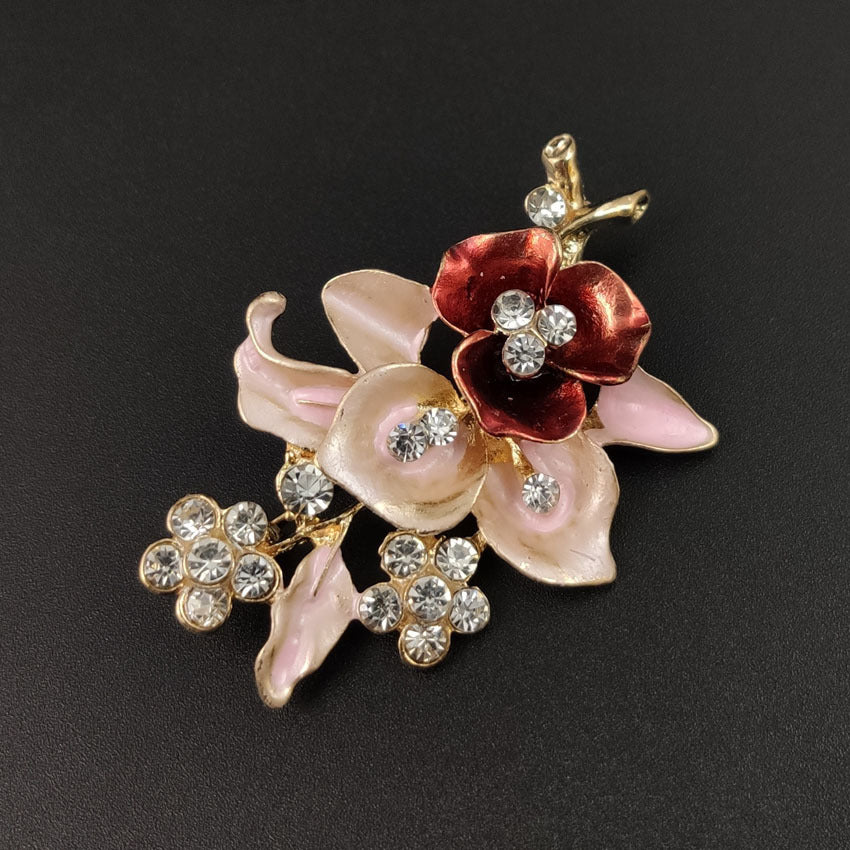 Diamond Flower Corsage Brooch