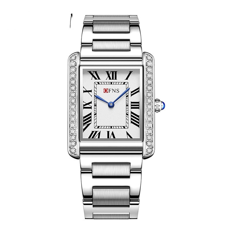 Elegant Diamond Inlaid Quartz Couple Watch