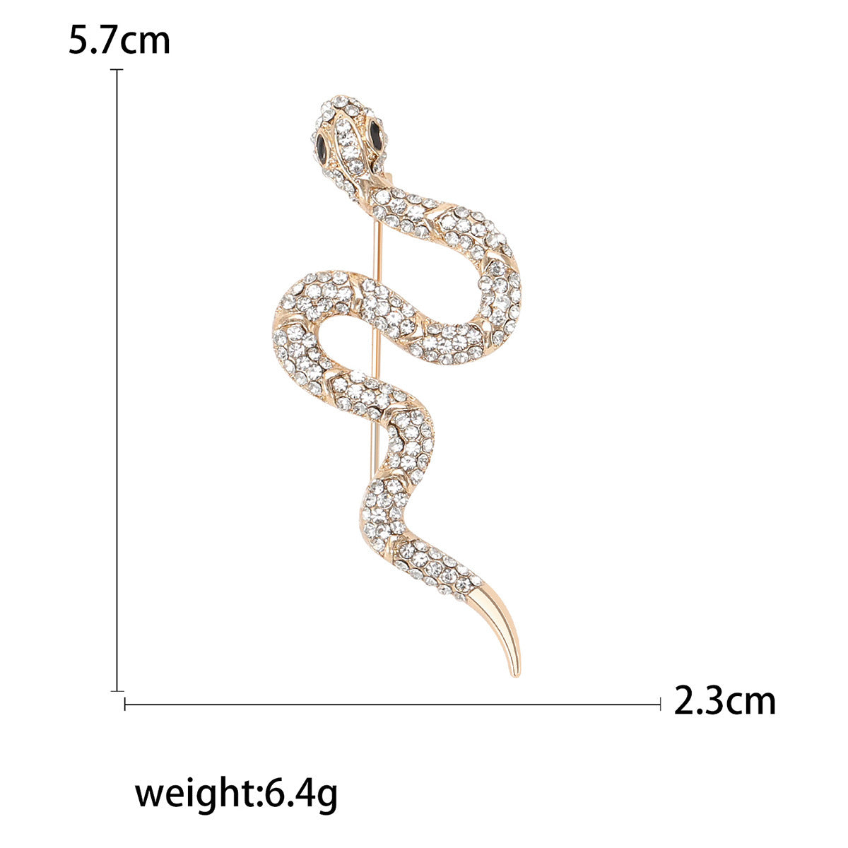 Stylish Rhinestone Snake Brooch