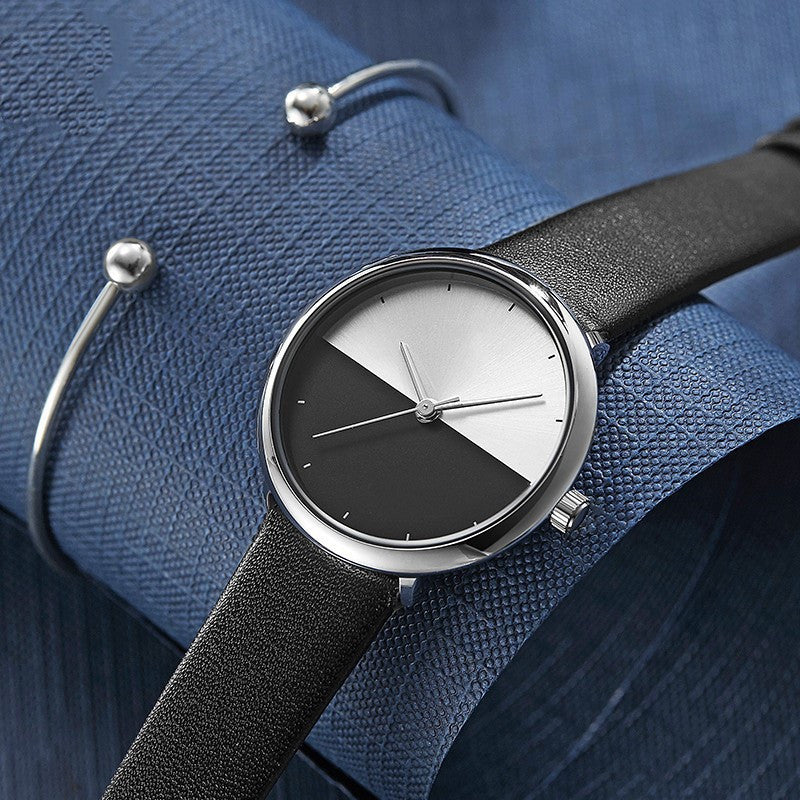 Sophisticated Two-Tone Quartz Couple Watch