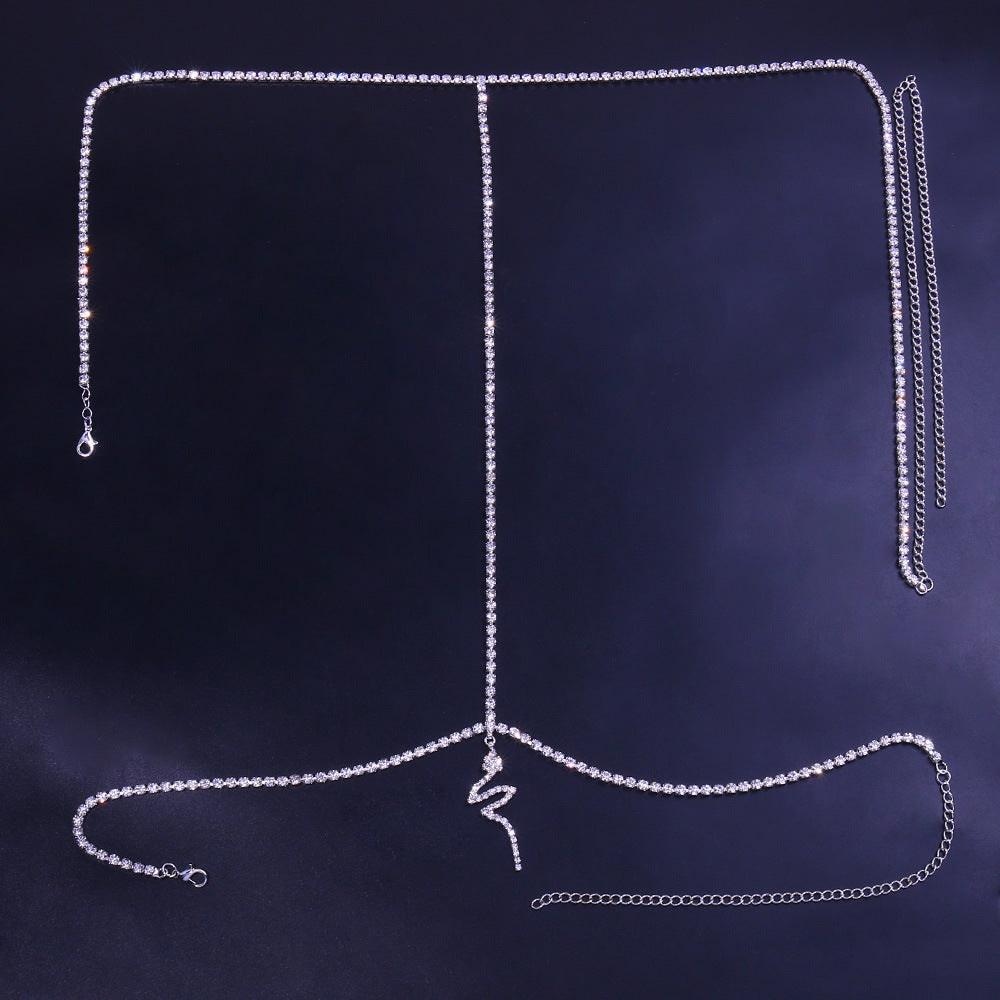 Rhinestone Pendant Thigh Chain