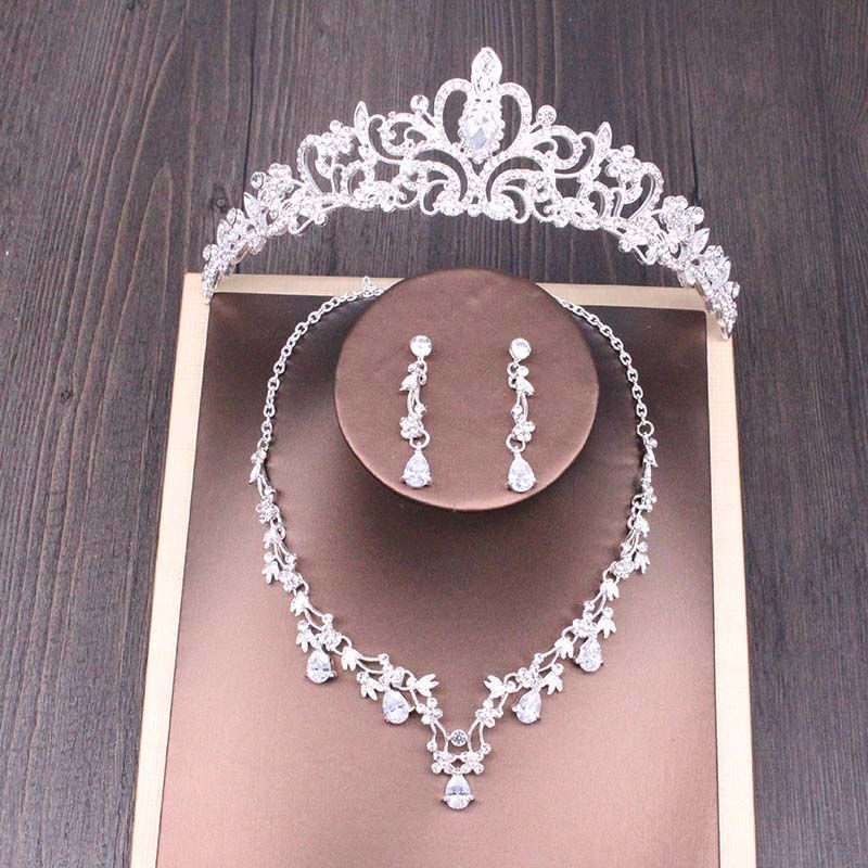 Rhinestone Bridal Crown and Jewelry Set
