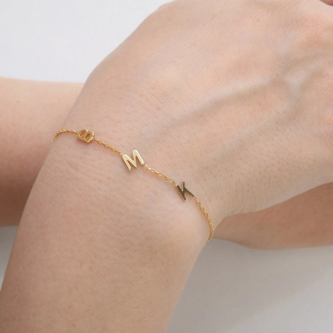 Custom Initial Heart Bracelet