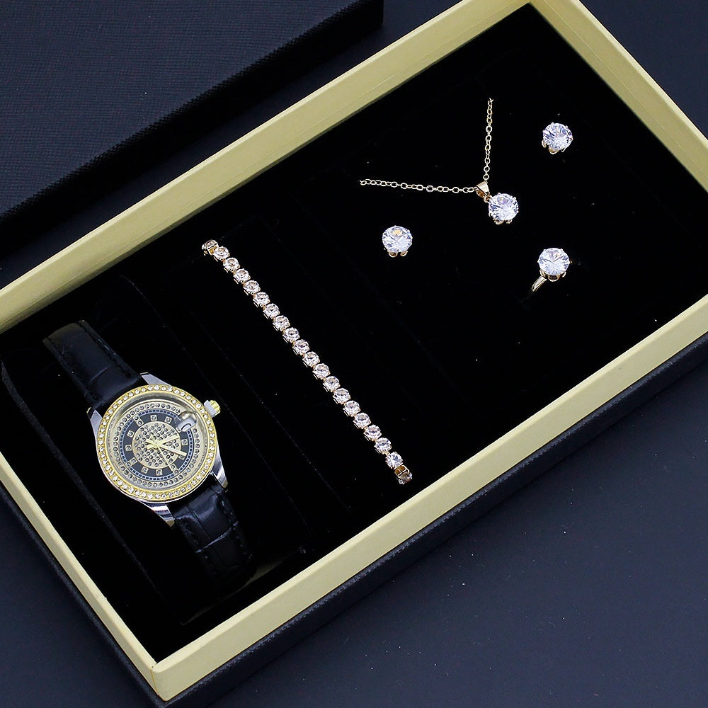 Elegant Women's Watch & Jewelry Gift Set