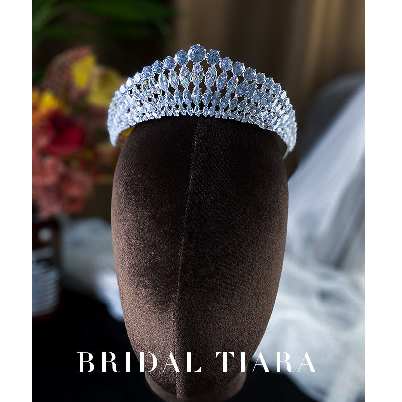 Full Diamond Zircon Queen Crown