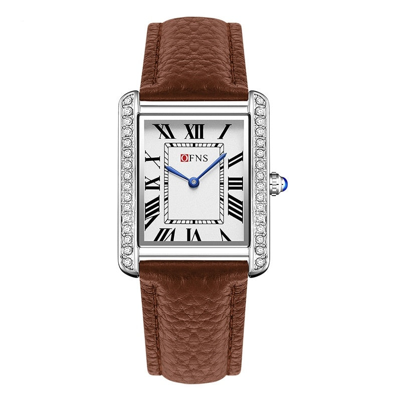 Elegant Diamond Inlaid Quartz Couple Watch