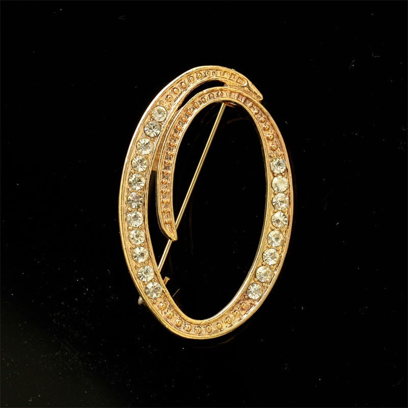 26 English Alphabet Brooch with Diamonds