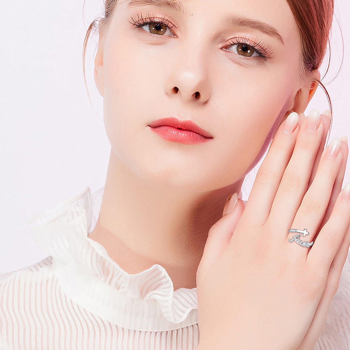 Faithful Promise Adjustable Sterling Silver Cross Ring