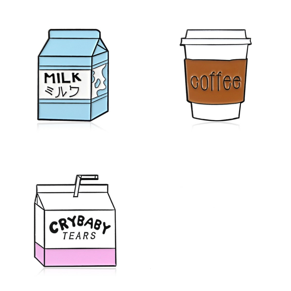Playful Beverage Drink Brooches