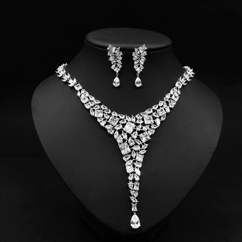 Vibrant Zircon Necklace and Earrings Set