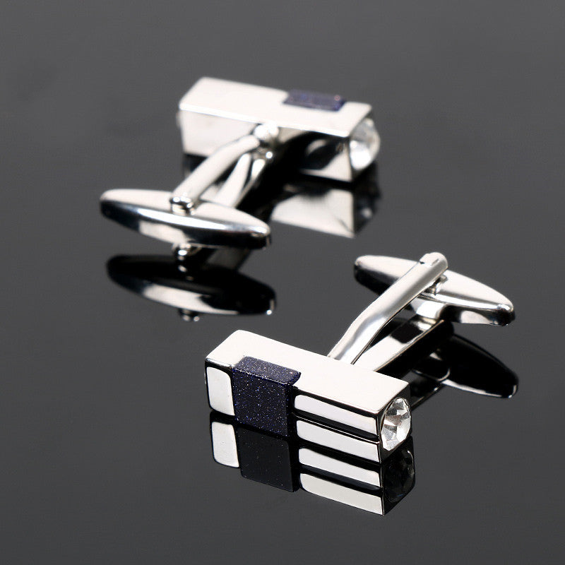Men's Light Luxury Business Cufflinks with Starry Sky Stone