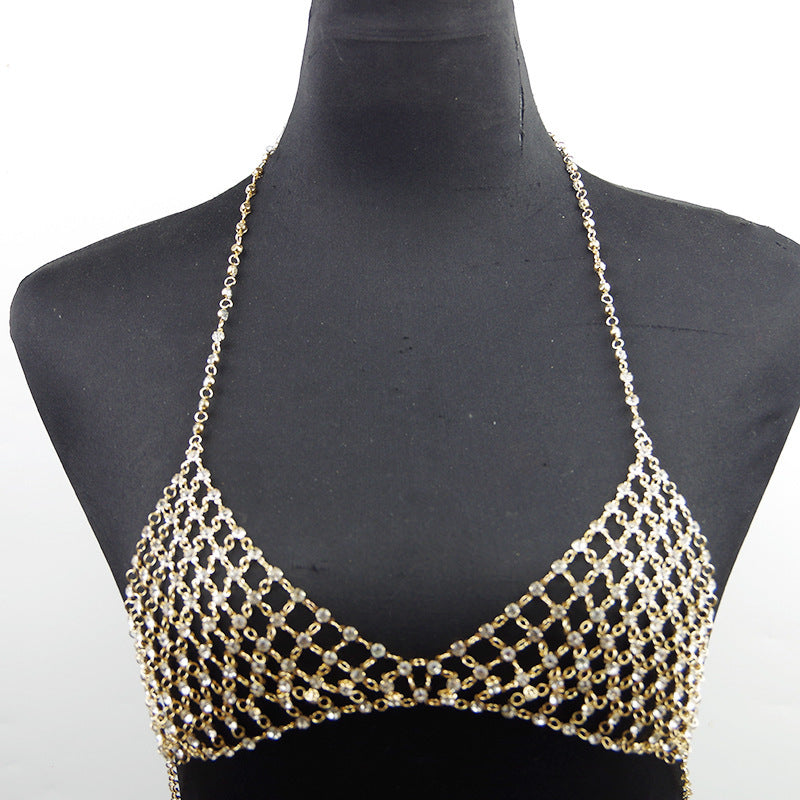 Sparkling Diamond Bra-Style Body Chain