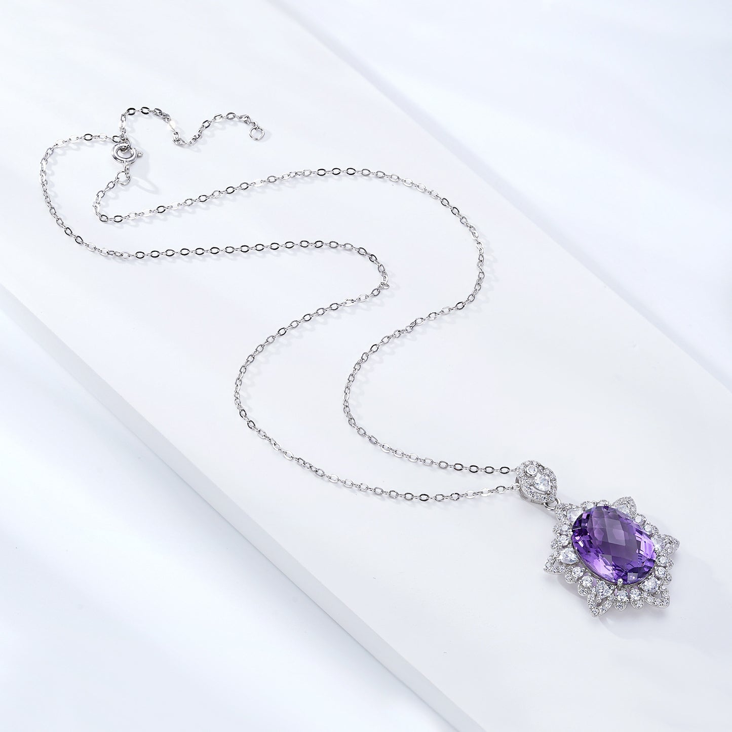 Natural Amethyst Pendant Necklace