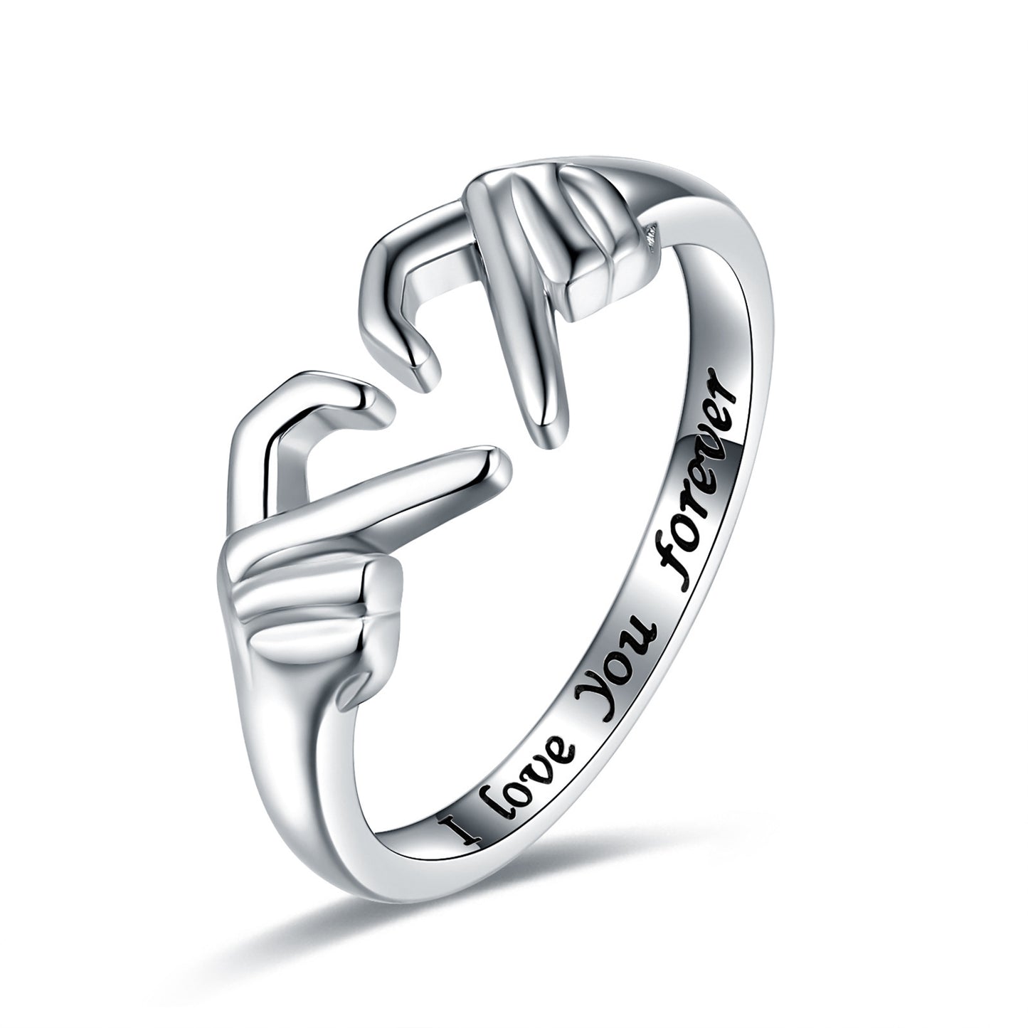 Romantic Heart Hand Hug Fashion Ring