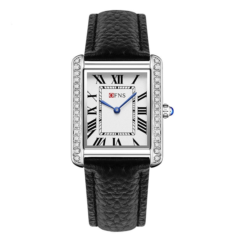 Elegant Diamond Inlaid Quartz Couple Watch