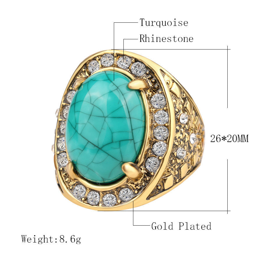 Luxury Bohemian Oval Stone Ring