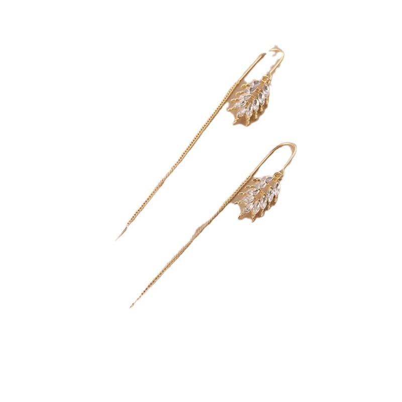 Golden Wheat Tassel String Earrings