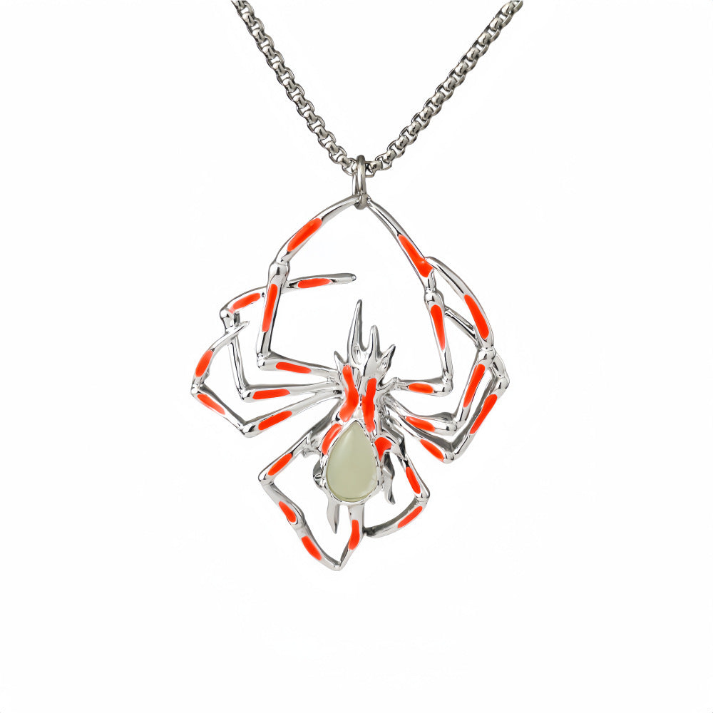 Luminous Stereo Spider Necklace - Glow-in-the-Dark Halloween Jewelry
