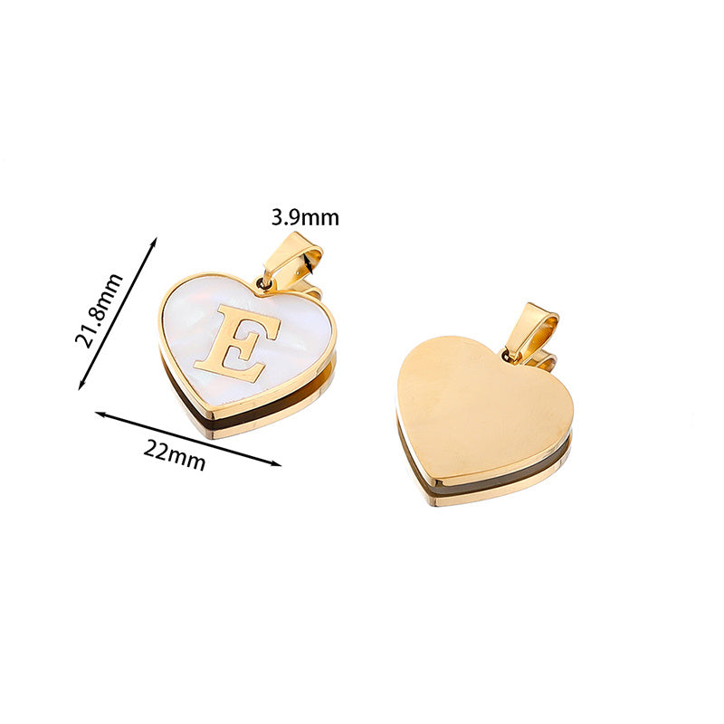 26 Letter Heart-Shaped Necklace - Personalized White Shell Clavicle Chain
