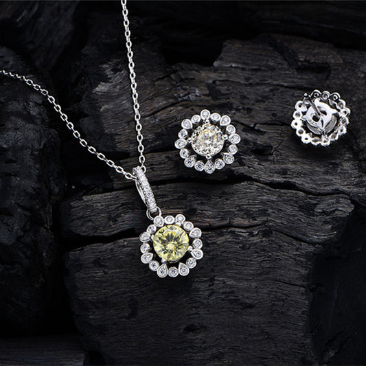 925 Sterling Silver Diamond Jewelry Set