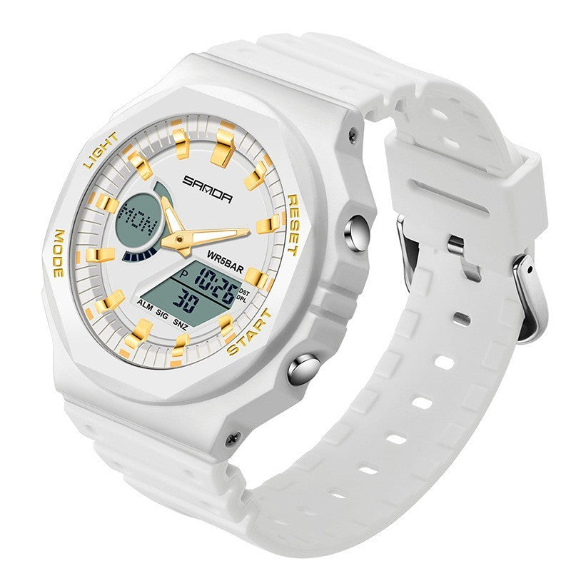 Multifunctional Sports Watch: 50M Waterproof & Dual Display