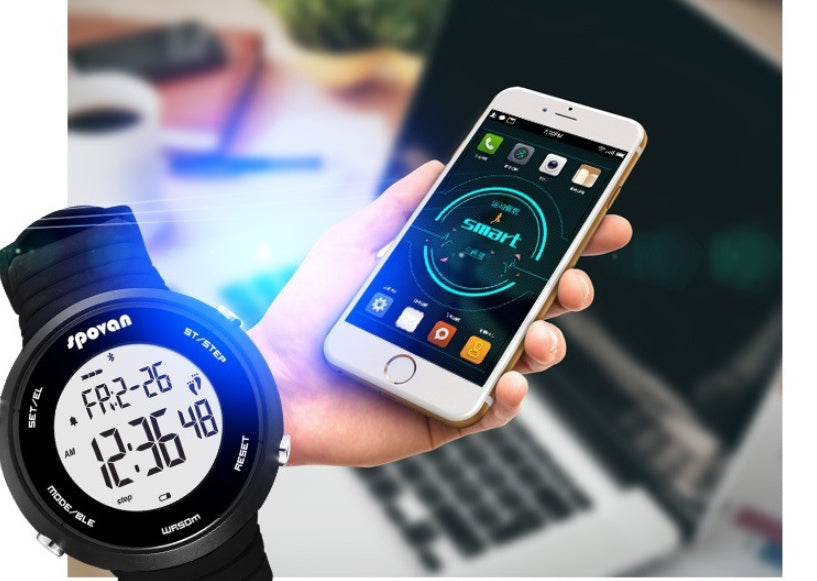 Stylish Bluetooth Smart Sports Watch with Step Meter