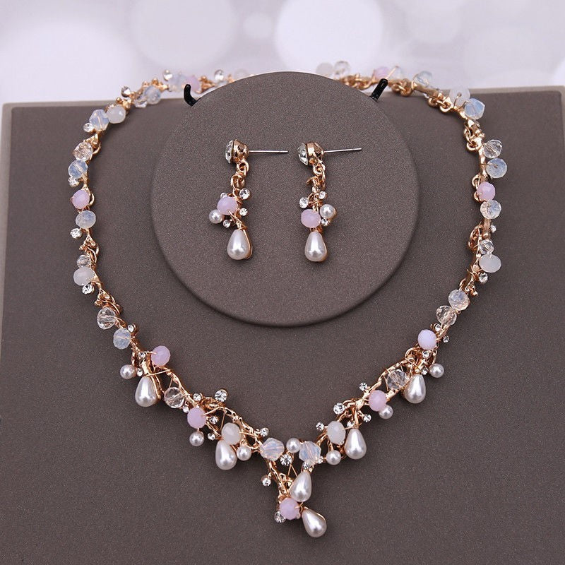 Ethereal Bridal Crown and Jewelry Set
