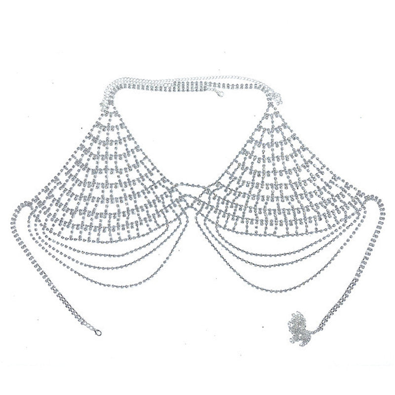 Sexy Hollow Rhinestone Body Chain - Bra & Thong Top Dance Jewelry