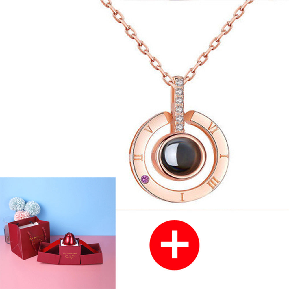 Romantic Rose & Crystal Necklace Gift Set