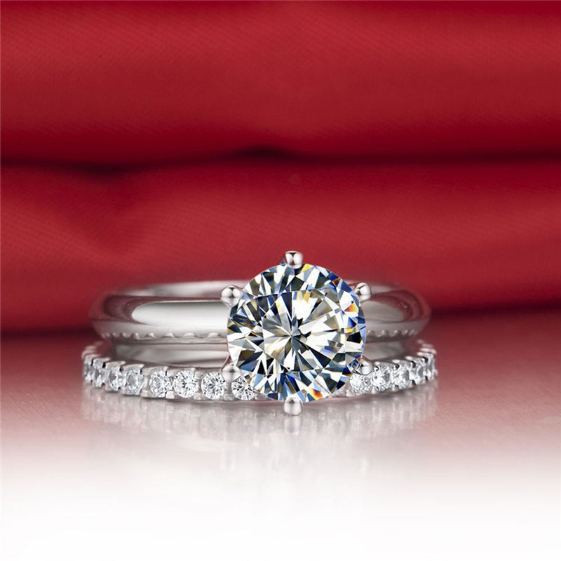 Gold-Plated Six-Claw Moissanite Ring