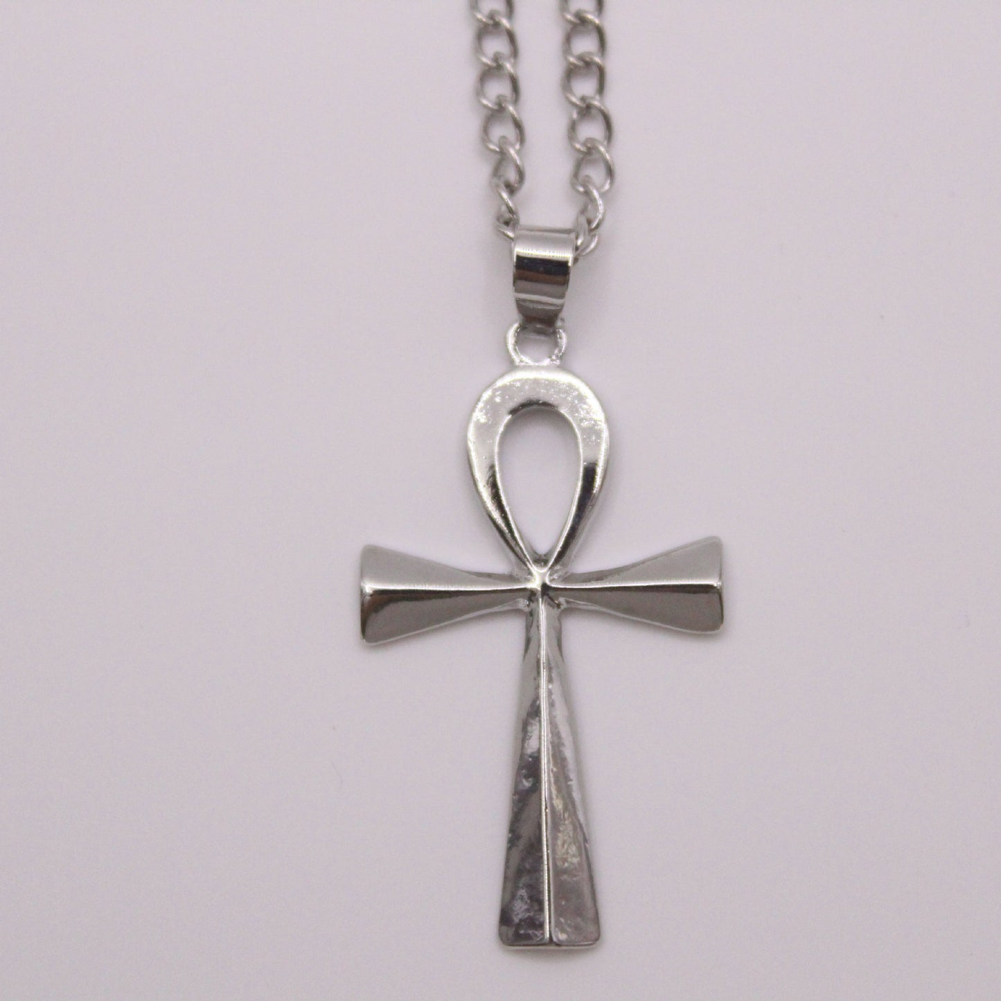 Men's Titanium Steel Ankh Cross Pendant Necklace