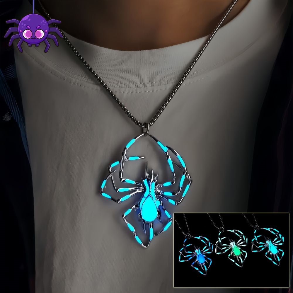 Luminous Stereo Spider Necklace - Glow-in-the-Dark Halloween Jewelry