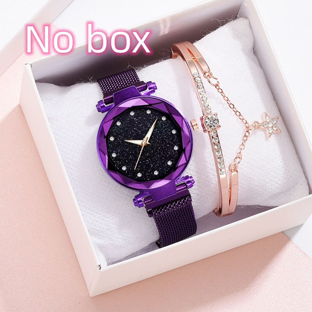 Celestial Charm Magnetic Bracelet Watch Set